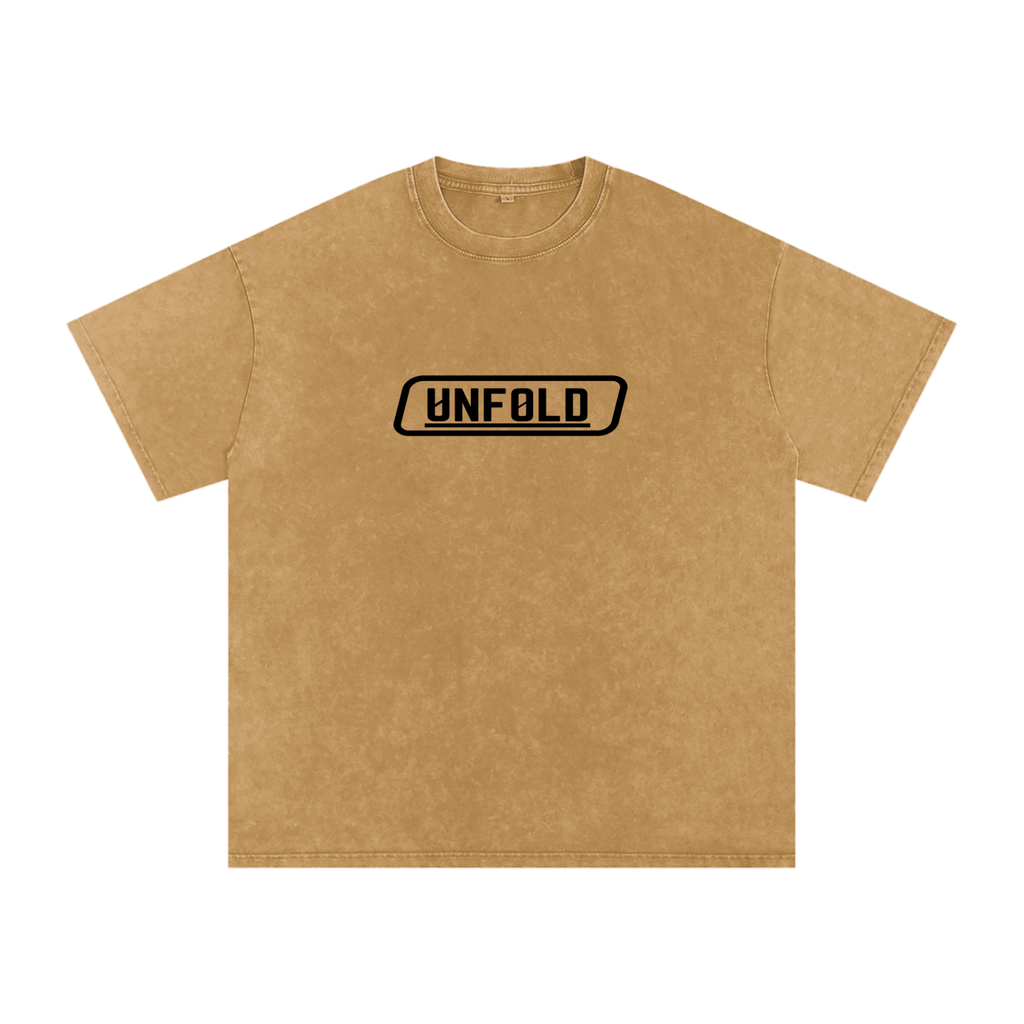 UNFOLD Snow Washed Heavyweight Oversized Cotton Tee